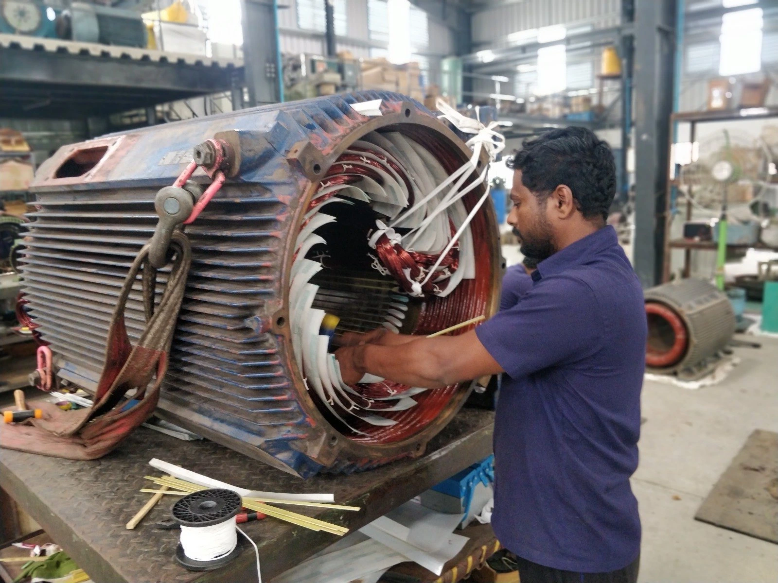 Rewinding and overhauling of electrical motors for ships